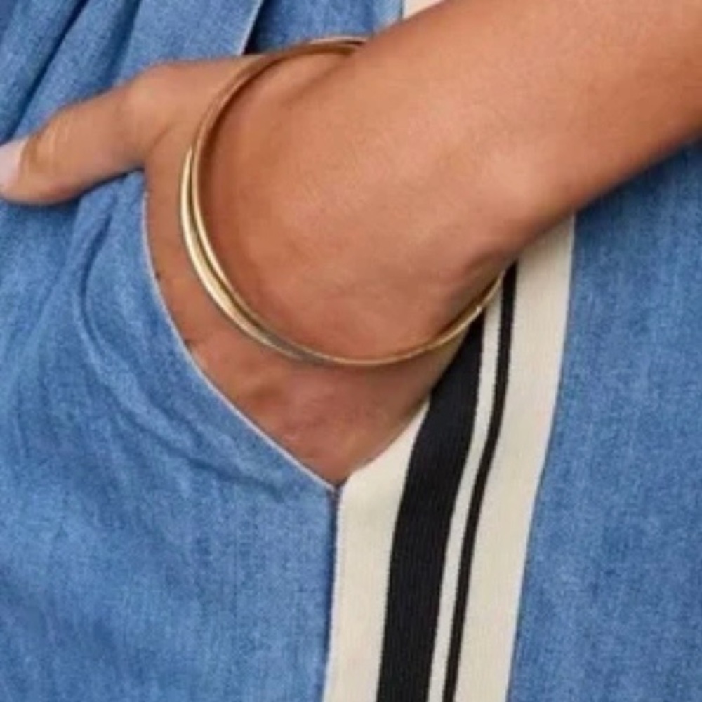 NWT FREE MARKET by Flying Tomato Wide Leg Drawstring Denim Pants w/Side Stripe L - Picture 3 of 3